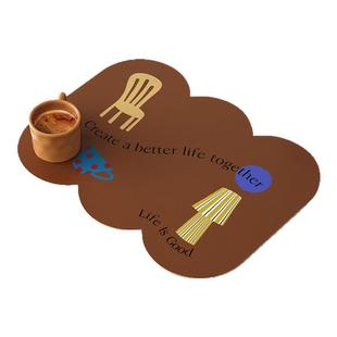 午后茶事美拉德厨房水槽速干吸水垫咖啡机沥水垫吸水垫复古干燥垫