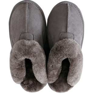 羊毛棉拖鞋冬季羊皮毛一体男女室内加厚保暖居家毛绒防滑