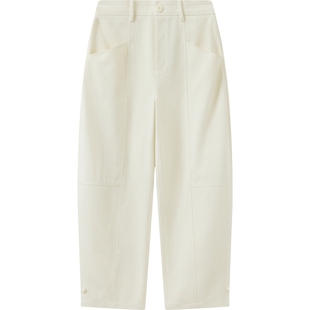 播白色通勤休闲裤女秋冬宽松显瘦气质长裤DDS4KD5168