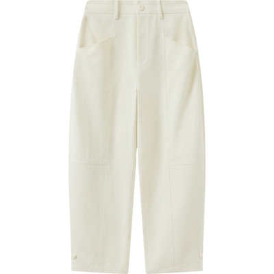 播白色通勤休闲裤女秋冬宽松显瘦气质长裤DDS4KD5168