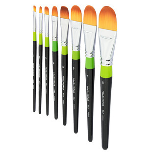 hwahong华虹982尼龙毛彩绘画笔遮瑕刷粉底刷 水彩画笔水粉笔丙烯油画刷子一号1号2号3号4号5号6号8号毛笔笔刷