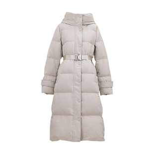 HONRN/红人长款连帽收腰保暖白鹅绒羽绒服外套女款秋冬HI55YR441