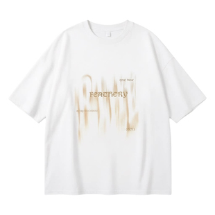 青少年美式纯棉短袖T恤男生穿搭夏季套装帅气一套搭配破洞牛仔裤