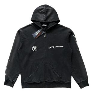 Hellstar Studios Zip Up Hoodie 拉链洗水纯棉连帽卫衣