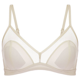 【光面乔琪2.0】遐无钢圈内衣女复古拼接网纱小胸胸罩防露点文胸