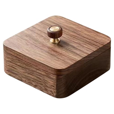 轻奢黑胡桃牙线盒复古实木牙签筒