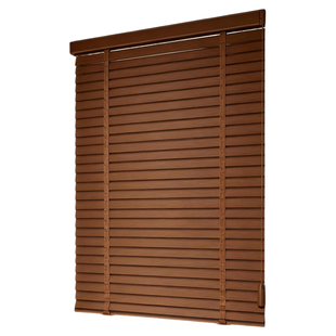 梦之窗木质百叶窗帘客厅卧室书房中古风电动升降遮光椴木实木卷帘