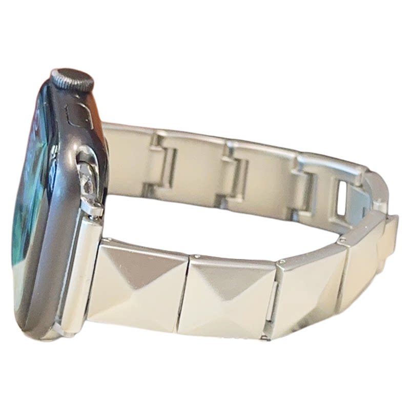 小方块菱格金属适用iwatch表带