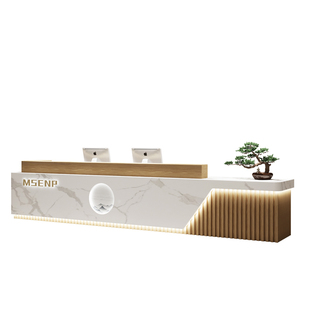 简约公司前台接待台美容院吧台收银台培训机构酒店大堂迎宾台定制