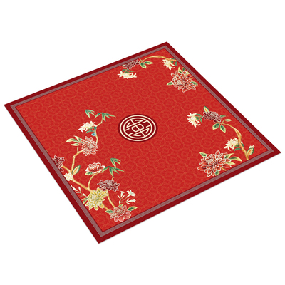 新年红色喜庆正方形茶几垫