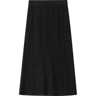 【播奥莱】播商场同款肌理感针织半裙女冬新款羊毛裙子BDR4BD3866