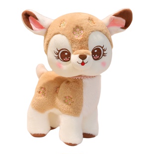 麋鹿毛绒玩具梅花鹿创意玩偶驯鹿公仔节日活动装饰摆件送女生礼物