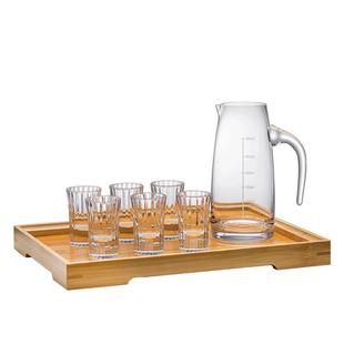 分酒器白酒杯高档套装家用一口小酒杯轻奢带刻度水晶玻璃酒具酒盅