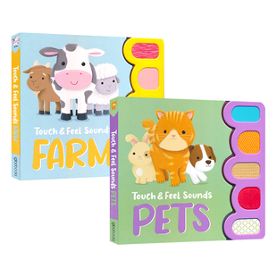 Touch & Feel Sounds Pets Farm 触摸发声纸板书 宠物农场 英语早教启蒙 多感官训练 亲子绘本 事物认知 英文原版进口儿童图书