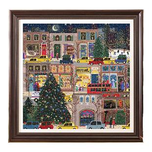 圣诞冬灯拼图框架裱框定制galison节日正方形画框挂墙diy卡纸相框