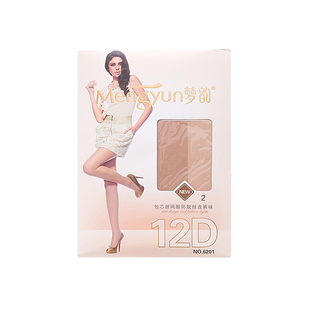 梦韵6201超薄丝袜12D包芯丝加档加大细网眼防勾丝超弹力连裤袜夏