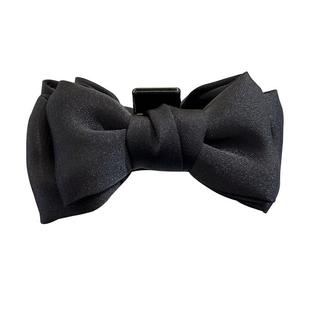 黑色蝴蝶结小号抓夹女夏天精灵耳固定发卡公主头耳后盘发夹子头饰