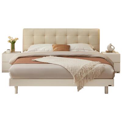 全友家居奶油风皮艺床小户型