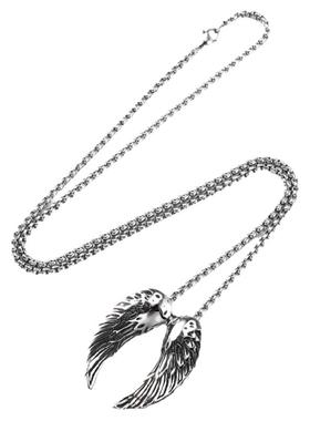 复古风羽毛翅膀钛钢礼物挂链