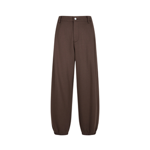 速写男装秋冬新款休闲加绒束脚裤宽松卫裤复古设计时尚潮简约男士