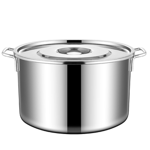 商用不锈钢桶圆桶带盖汤桶加厚卤水桶加深汤锅大容量家用水桶米桶