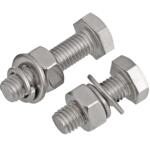 304不锈钢外六角螺丝螺母套装大全螺栓加长螺杆M3M4M5M6M8M10-M20