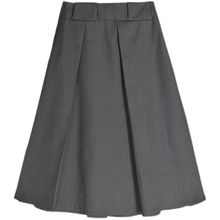 【高圆圆同款】CUBIC 牛津街区 不对称压褶高腰显瘦西装A字半裙