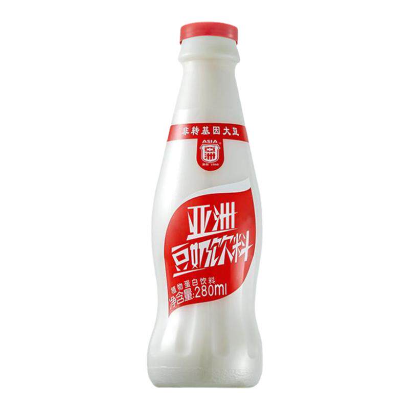 亚洲豆奶280ml*12瓶装低脂早餐整箱原味含糖夏季饮品植物蛋白饮料