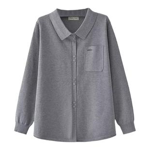 2025秋冬新款高级感翻领针织开衫女大码胖mm宽松显瘦休闲毛衣外套