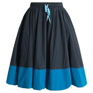 稀有概率 穿一朵云原创设计撞色花苞短裙女夏松紧腰a字蓬蓬半身裙