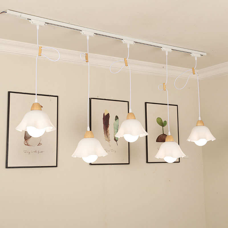 可移位轨道吊灯日式餐厅灯北欧民宿茶室吧台可调节导轨商用补光灯