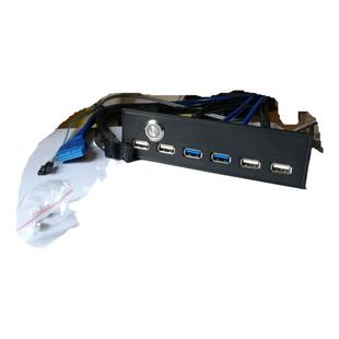 USB3.0/2.0光驱位带音频面板 4口 HD-AUDIO 19PIN转U2/U3