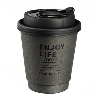 烫黑咖啡纸杯一次性高档精致带盖外卖热饮打包奶茶杯商用批发定制
