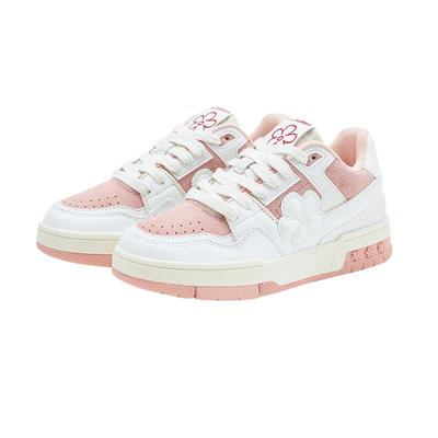 We Flower小花鞋明星同款冬季皮面厚底板鞋防滑耐磨休闲运动鞋