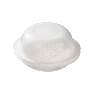 日本进口微波炉专用蒸笼家用加热馒头包子带盖蒸盒厨房塑料小蒸碗