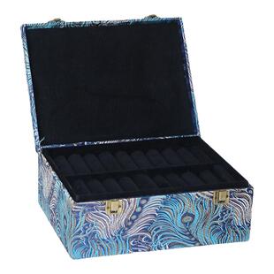 手镯收纳盒高档精致大容量复古锦缎实木盖翡翠玉镯子专用首饰箱子