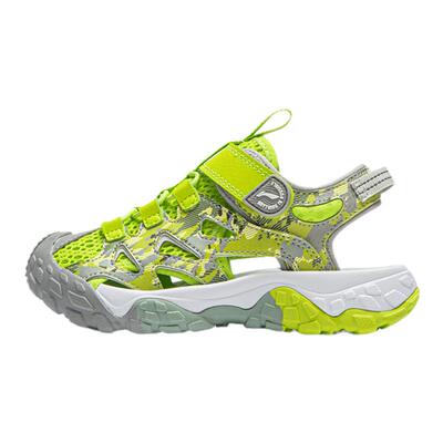 李宁正品跋涉 2男小童反光散热透气魔术贴休闲包头凉鞋YKKU004-3