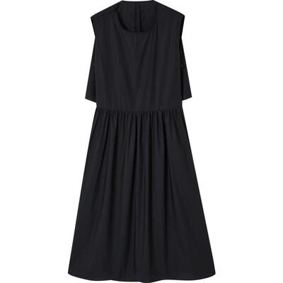 【100%棉】BLUE ERDOS 夏季简约时尚圆领无袖A字连衣裙B245I3030