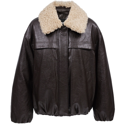 ONLY90白鸭绒宽松皮面羽绒服