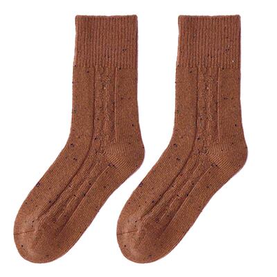 hsia遐袜子女秋冬羊毛折边两穿