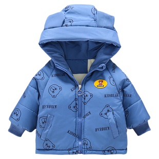 男童棉服加绒加厚婴儿棉袄秋冬婴儿棉衣小童冬装一岁宝宝冬季外套