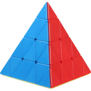 四阶金字塔魔方异形三角形比赛专用顺滑儿童益智玩具金子塔初学者