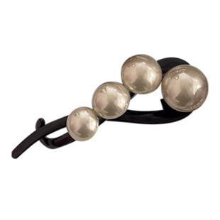 简约大号珍珠扭扭夹女2025新款夏季盘发夹高端后脑勺一字抓夹发饰