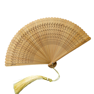 新款全竹扇古风扇子小巧便携折扇夏天旅游拍照旗袍专用舞蹈扇定制