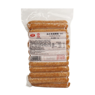 法兰克福香肠G42大成台畜熏制德式香肠美式烤肠烘焙面包热狗肠1kg