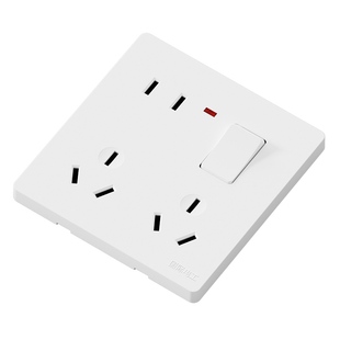 国际电工86型暗装多功能一开8八孔开关插座面板带10十孔家用墙壁