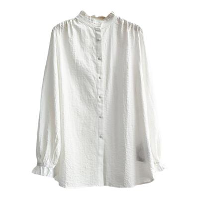 GOLDENBARRY|金和百瑞212536早秋气质通勤棉质泡芙复古宽松衬衫