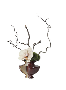中古风红色陶瓷花瓶小花艺客厅餐桌茶几卫生间花器新中式插花摆件