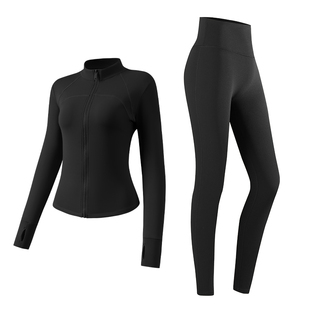 361瑜伽服套装女冬季加绒保暖紧身健身长裤运动上衣普拉提训练服