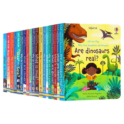问与答科学立体翻翻书20册英文原版绘本 Usborne Very First Questions and Answers 科普百科精装读本刷牙便便睡觉上学恐龙